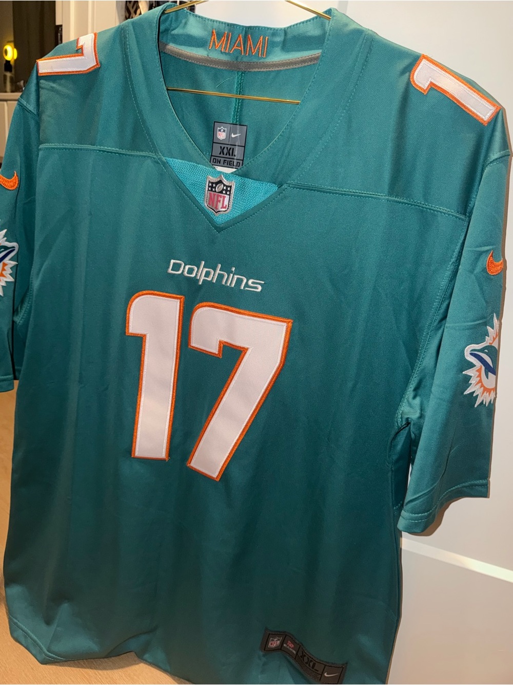 Nike Teal Miami Dolphins #17 Football Jersey J. Waddle